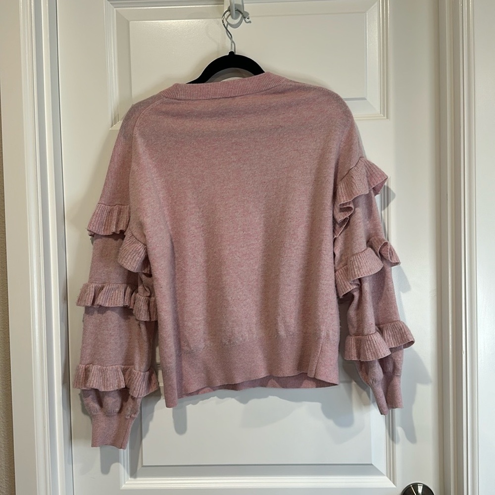 Pink Ruffle Sleeve Sweater - Picture 4 of 4